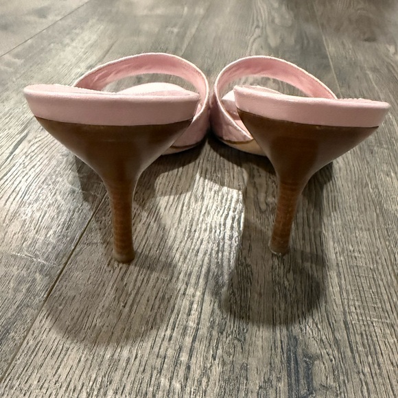 💗Chanel vintage camellia Print Open Toe Heels Pale pink 💗 - Picture 7 of 11